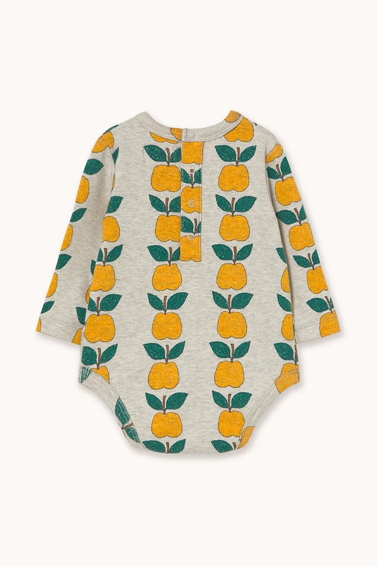 Бебешко боди от памук Tinycottons APPLES RIB BODY AW25.239 бежов AW25