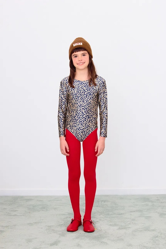 Dziewczynka Tinycottons body dziecięce SMALL FLOWERS SHINY BODY AW25.356 granatowy