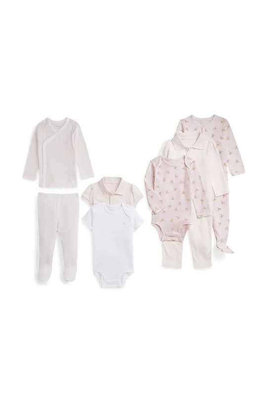 Βρεφικό βαμβακερό σετ Polo Ralph Lauren 7-pack ροζ 320981481001