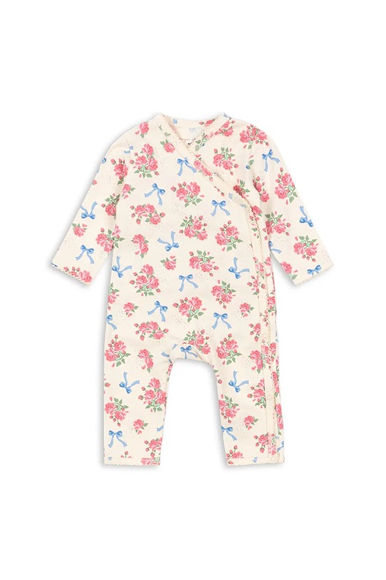 Konges Sløjd pajacyk BASIC NEWBORN ONESIE GOTS Produkt niemowlęcy beżowy KS103704.G.9BYA