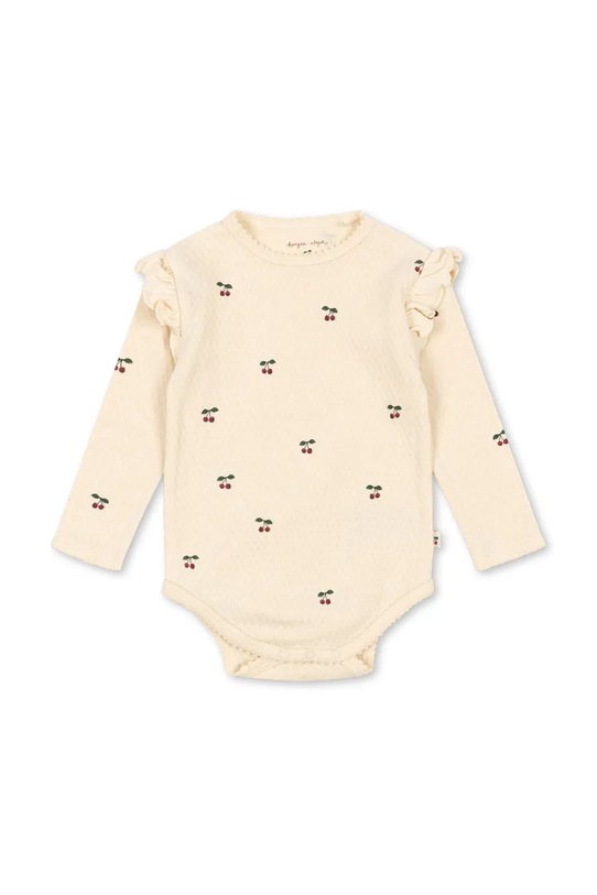 Konges Sløjd body bawełniane niemowlęce SUI FRILL BODY GOTS Produkt niemowlęcy beżowy KS104002.9BYA
