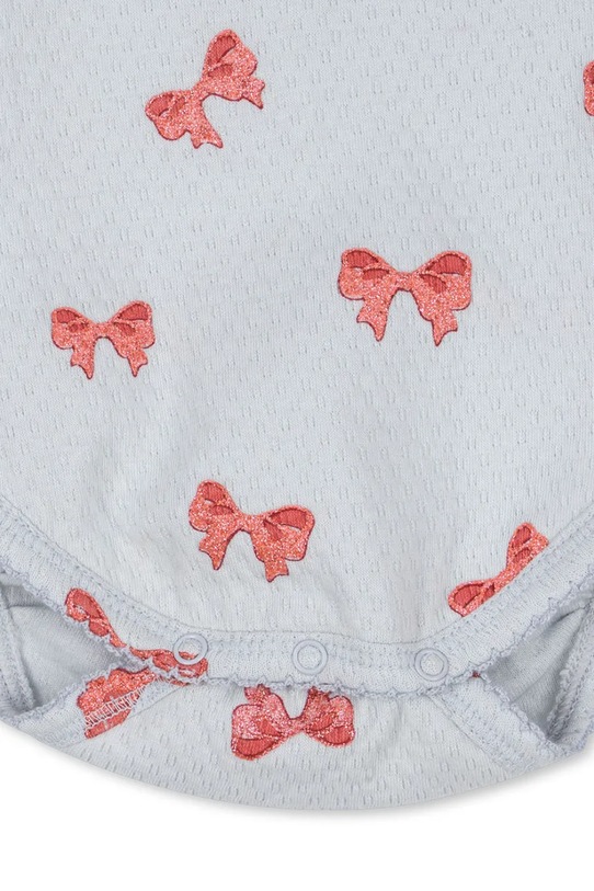 Konges Sløjd body bawełniane niemowlęce SUI FRILL BODY GOTS KS104002.9BYA niebieski