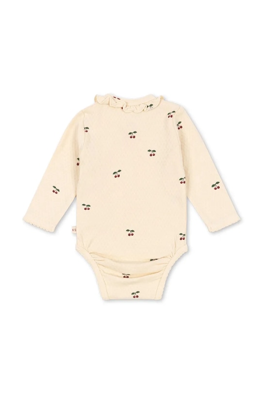 Βαμβακερά φορμάκια για μωρά Konges Sløjd SUI NEWBORN FRILL BODY GOTS KS104004.9BYA μπεζ AW25
