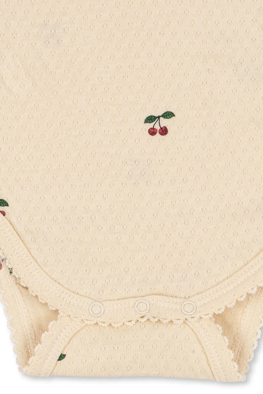 Konges Sløjd body bawełniane niemowlęce SUI NEWBORN FRILL BODY GOTS KS104004.9BYA beżowy
