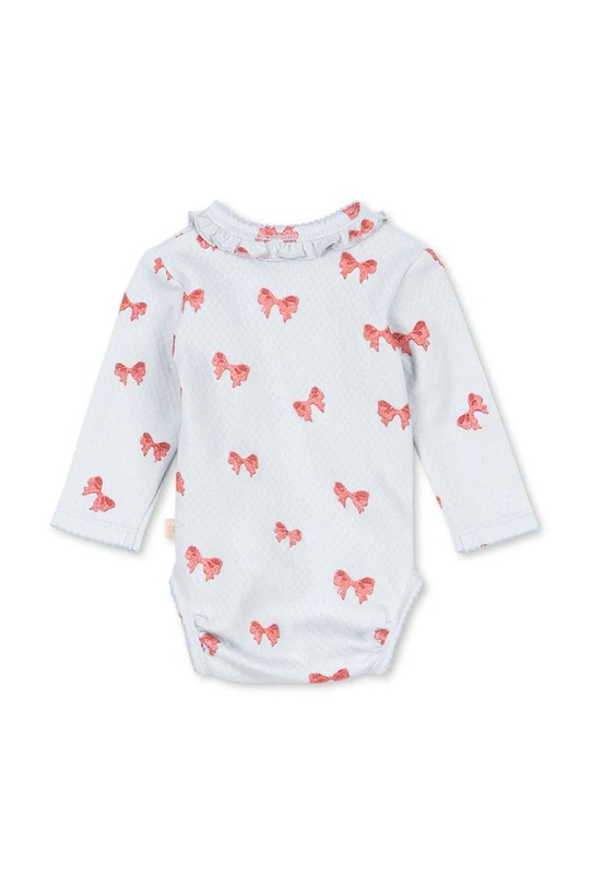 Konges Sløjd body bawełniane niemowlęce SUI NEWBORN FRILL BODY GOTS KS104004.9BYA niebieski AW25