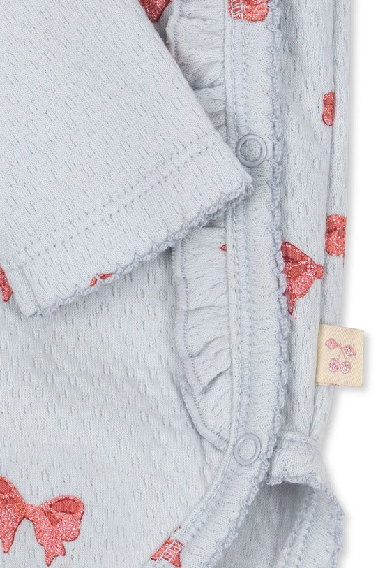 Konges Sløjd body bawełniane niemowlęce SUI NEWBORN FRILL BODY GOTS niebieski KS104004.9BYA