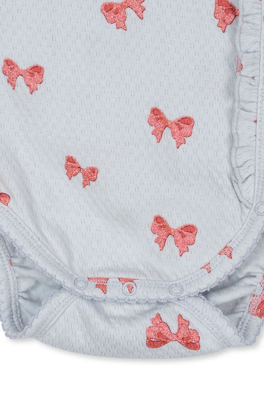 Konges Sløjd body bawełniane niemowlęce SUI NEWBORN FRILL BODY GOTS KS104004.9BYA niebieski