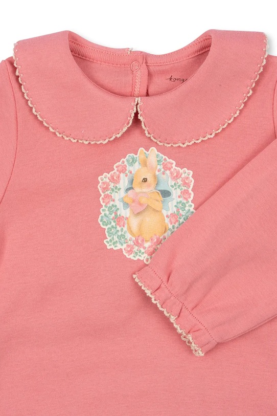 Dziewczynka Konges Sløjd śpioszki i maskotka niemowlęca COTY PICOT GIFT SET GOTS KS103766.9BYA różowy