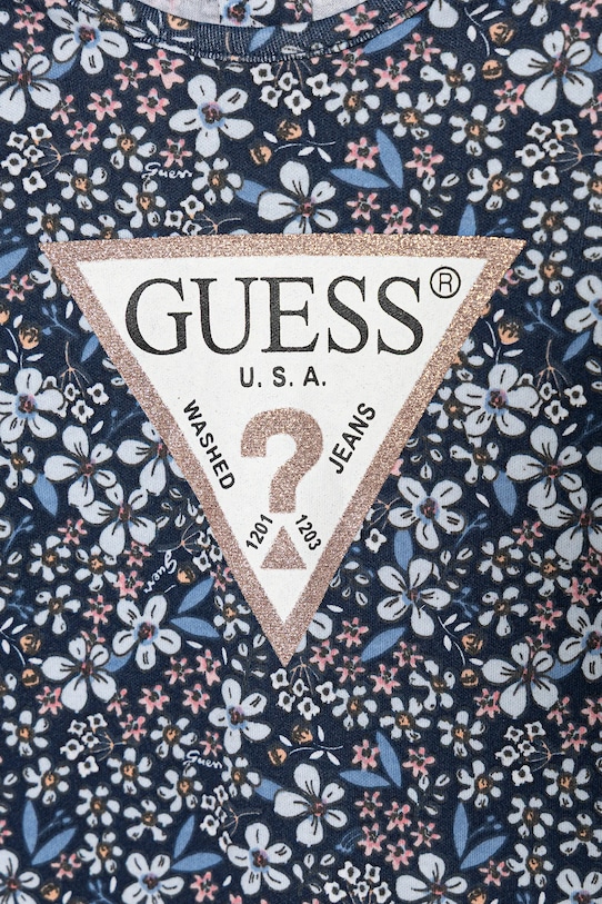 Guess śpioszki bawełniane niemowlęce niebieski S5BG02.KA6W1.9BYA