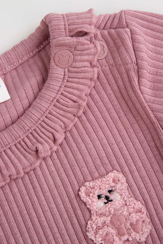 Момиче Бебешко боди от памук Coccodrillo ZC5112101TGN розов