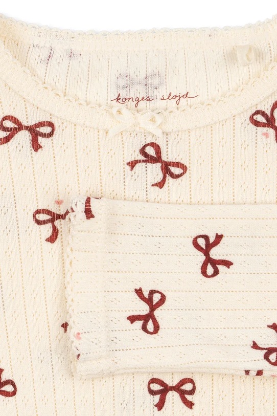 Konges Sløjd body bawełniane niemowlęce MINNIE BODY GOTS beżowy KS104373.9BYA