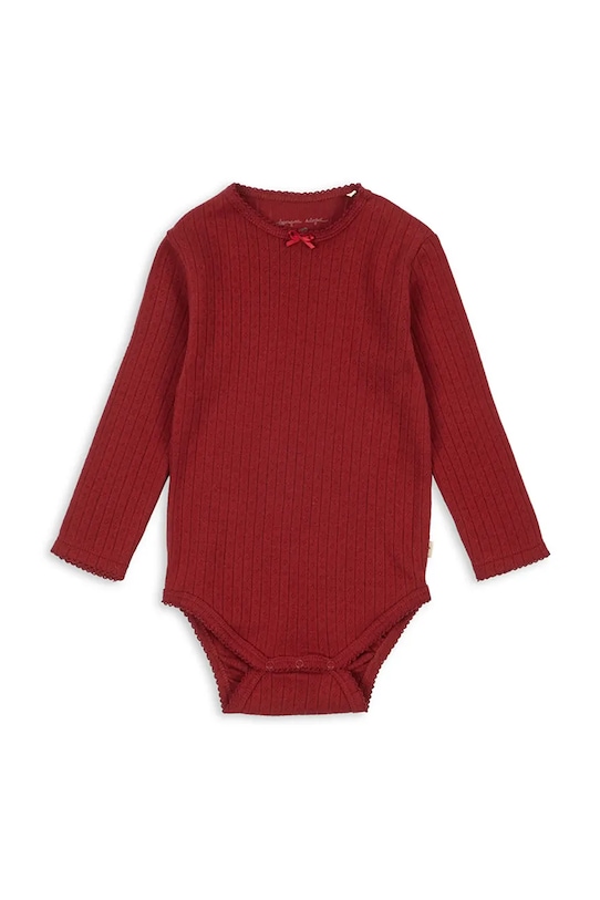 Konges Sløjd body bawełniane niemowlęce MINNIE BODY GOTS Produkt niemowlęcy czerwony KS104373.9BYA