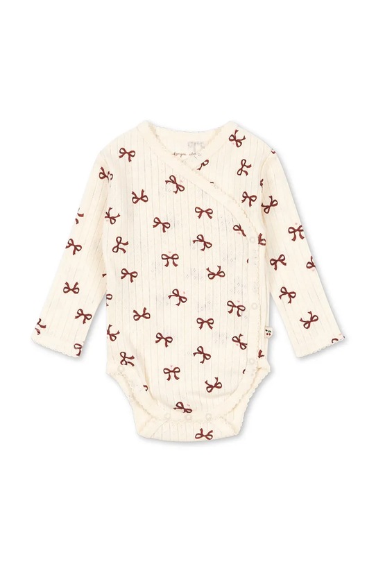 Konges Sløjd body bawełniane niemowlęce MINNIE NEWBORN BODY GOTS Produkt niemowlęcy beżowy KS104377.9BYA