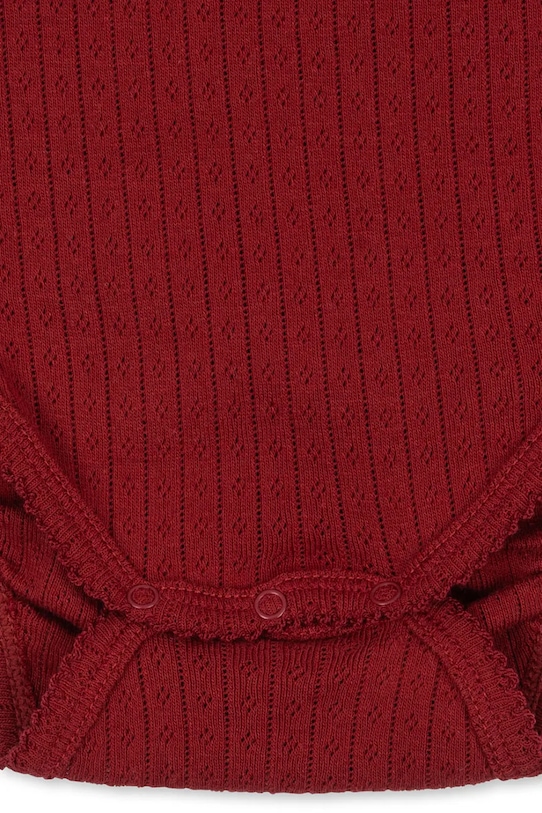 Konges Sløjd body bawełniane niemowlęce MINNIE NEWBORN BODY GOTS KS104377.9BYA czerwony