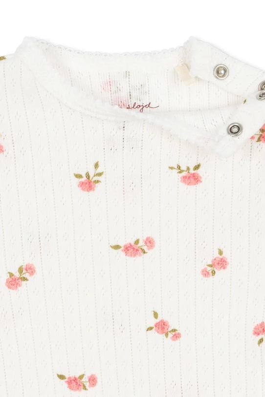 Dziewczynka Konges Sløjd body bawełniane niemowlęce MINNIE BODY GOTS KS3013.9BYA biały