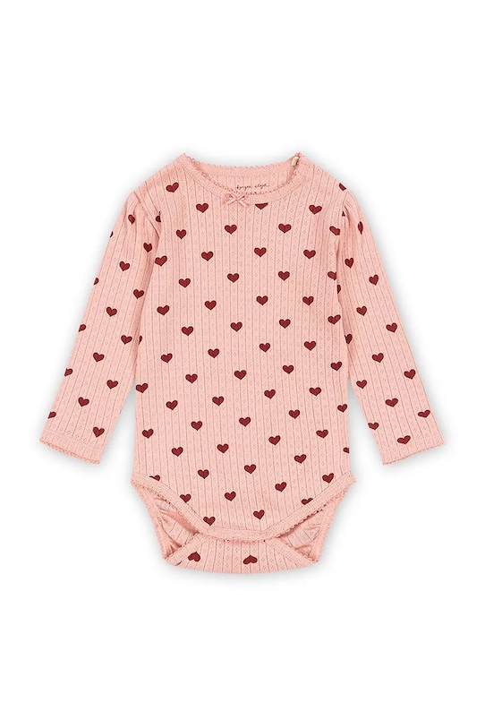 Konges Sløjd body bawełniane niemowlęce MINNIE BODY GOTS Produkt niemowlęcy różowy KS3013.9BYA