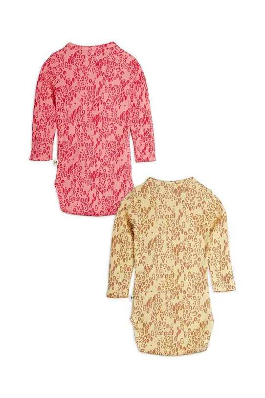 Mini Rodini body niemowlęce Mini leopard 2-pack 11000297 różowy AW25