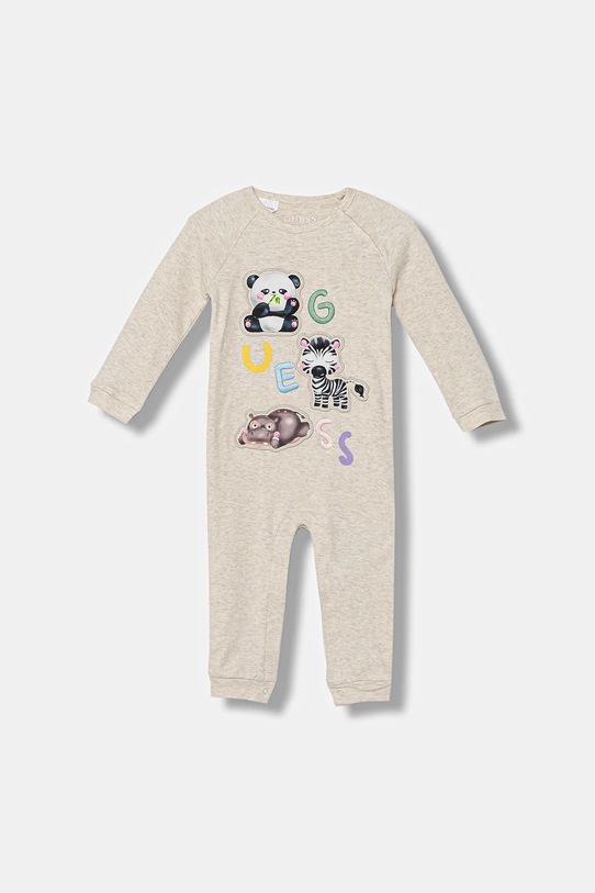 Guess pajacyk niemowlęcy bawełniany Produkt niemowlęcy beżowy H5YW13.KAE14.9BYA