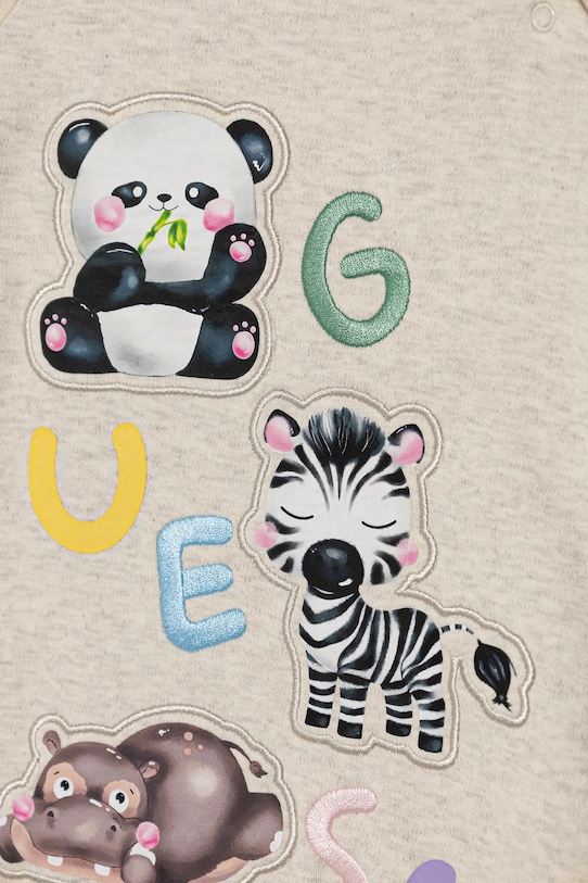 Chłopiec Guess pajacyk niemowlęcy bawełniany H5YW13.KAE14.9BYA beżowy