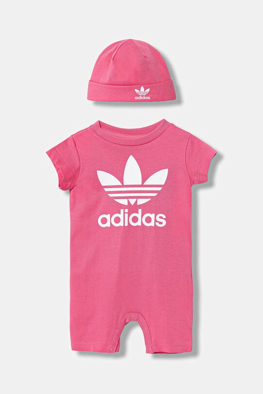 adidas Originals rampers bawełniany niemowlęcy różowy JY1134