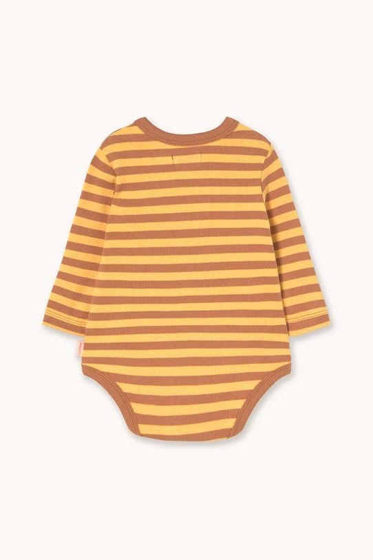 Tinycottons body niemowlęce STRIPES RIB CROSSED BODY AW25.028 żółty AW25