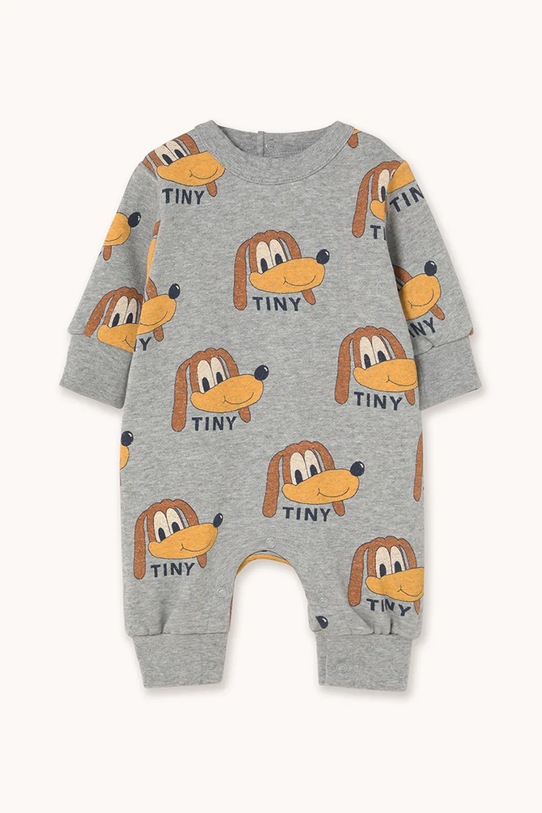 Tinycottons pajacyk niemowlęcy bawełniany DOGS ONE-PIECE Produkt niemowlęcy szary AW25.069
