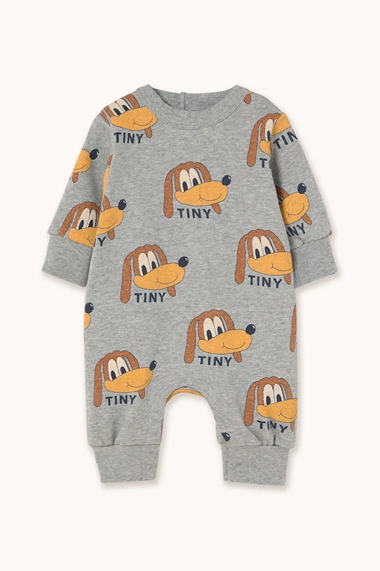Tinycottons tuta neonato in lana DOGS ONE-PIECE Planet friendly grigio AW25.069