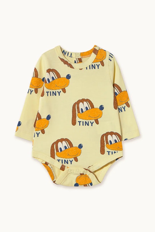 Tinycottons body bawełniane niemowlęce DOGS BODY Produkt niemowlęcy beżowy AW25.199