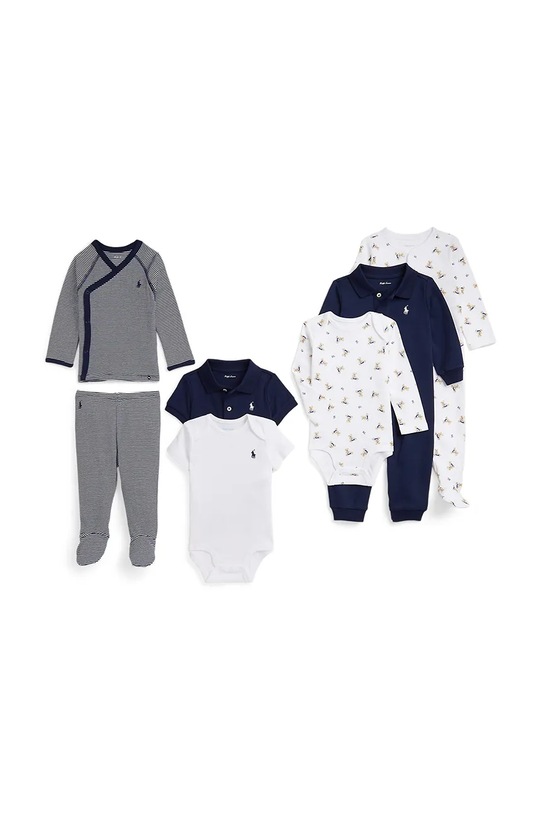 NEXT Confezione 7 Body Manica Corta Per Neonato – Blu Alzavola – Taglia 1 Mese (56 Cm) – Marchio Inglese