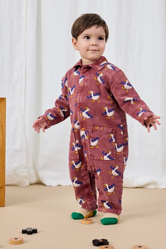 Bobo Choses kombinezon bawełniany niemowlęcy La Oca różowy 225AB094