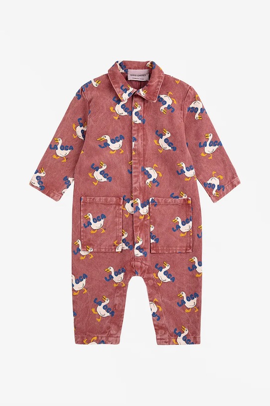 Bobo Choses kombinezon bawełniany niemowlęcy La Oca 225AB094 różowy AW25