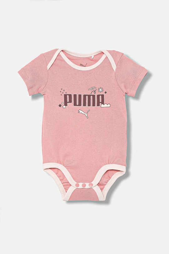 Puma body bawełniane niemowlęce MINICATS Newborn 2-Pack Graphic Bodysuit Set INF 2-pack 689736 różowy AW25