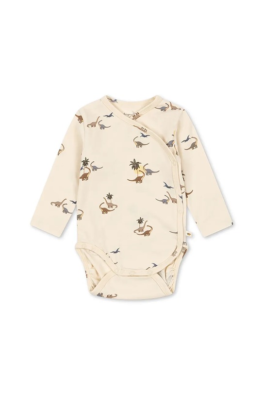 Konges Sløjd body niemowlęce BASIC LS NEWBORN BODY GOTS Produkt niemowlęcy beżowy KS103703.9BYA