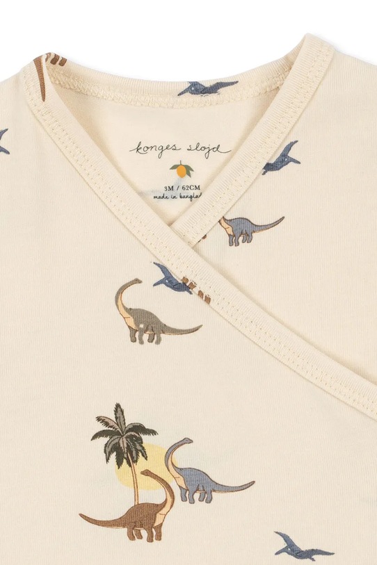 Chłopiec Konges Sløjd rampers niemowlęcy BASIC NEWBORN ONESIE GOTS KS103704.9BYA beżowy