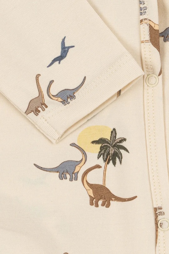Konges Sløjd rampers niemowlęcy BASIC NEWBORN ONESIE GOTS beżowy KS103704.9BYA