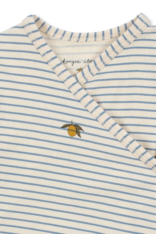 Chłopiec Konges Sløjd rampers niemowlęcy BASIC NEWBORN ONESIE GOTS KS103704.9BYA niebieski