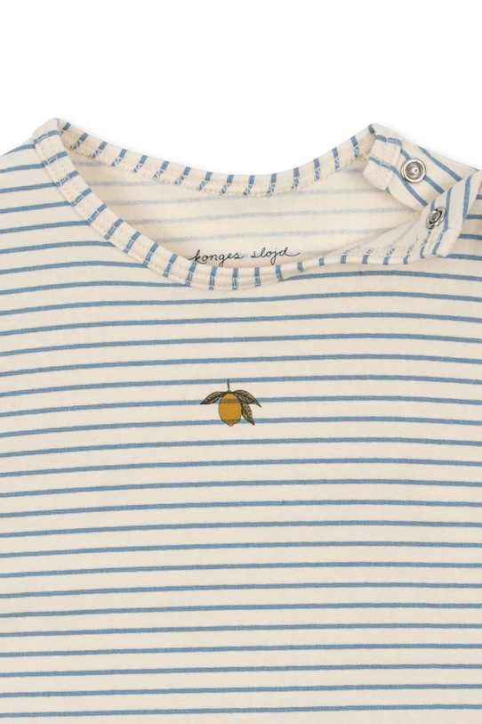 Chłopiec Konges Sløjd pajacyk niemowlęcy BASIC ONESIE GOTS KS103705.9BYA niebieski
