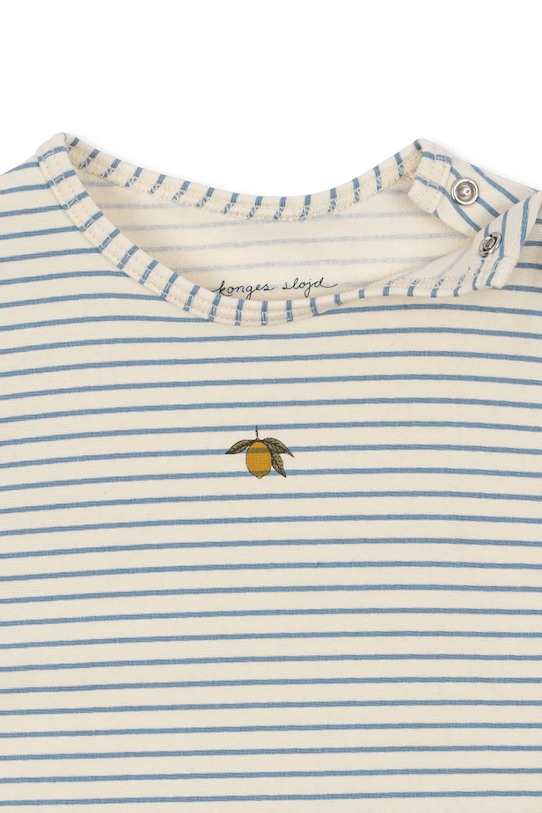 Chłopiec Konges Sløjd pajacyk niemowlęcy BASIC ONESIE GOTS KS103705.9BYA niebieski