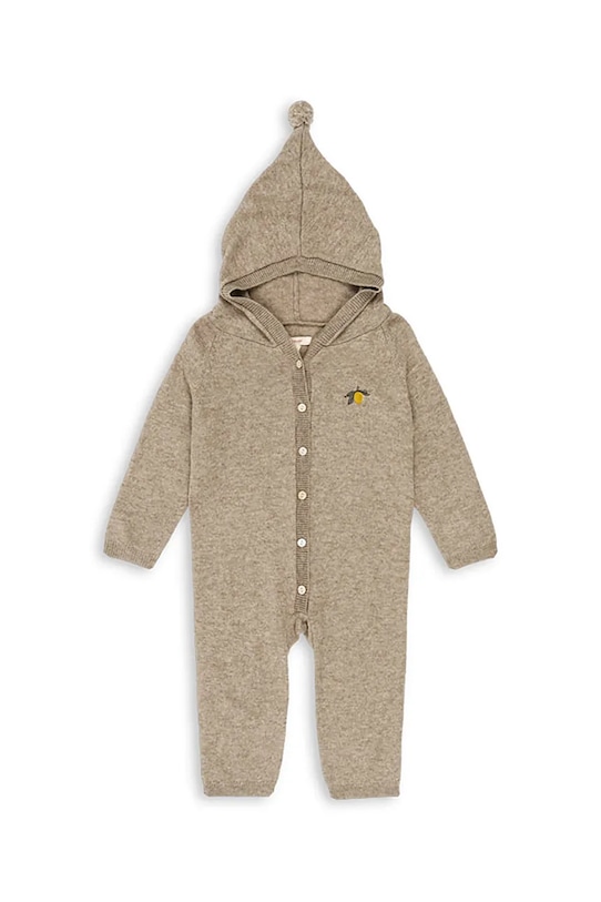 Konges Sløjd pajacyk niemowlęcy MATTOU KNIT ONESIE KS103904.9BYA brązowy AW25