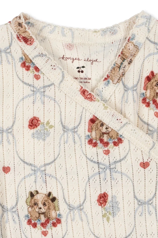 Chłopiec Konges Sløjd body bawełniane niemowlęce MINNIE NEWBORN BODY GOTS KS103919.9BYA beżowy