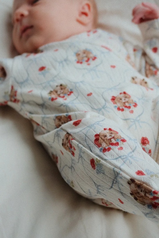 Βρεφική βαμβακερή ρόμπα Konges Sløjd MINNIE NEWBORN ONESIE GOTS Βρεφικό προϊόν μπεζ KS103920.9BYA