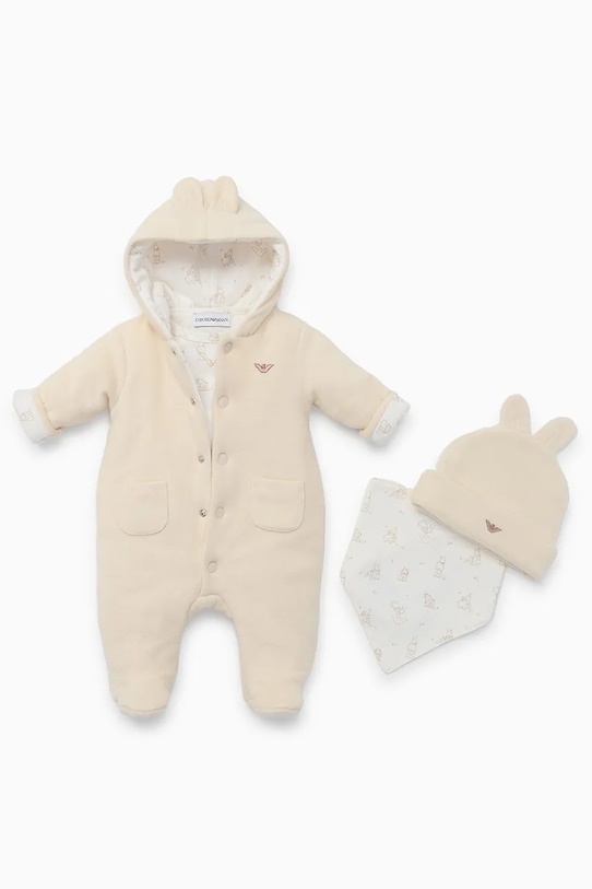 Emporio Armani pajacyk niemowlęcy beżowy EY000134.AF16395