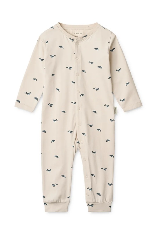 Liewood pajacyk niemowlęcy Birk Printed Pyjamas Jumpsuit Produkt niemowlęcy beżowy LW20360.9BYA