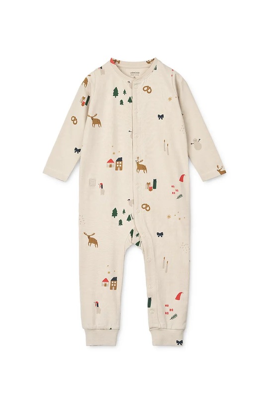 Liewood costum bebe Birk Printed Pyjamas Jumpsuit LW20360.9BYA bej AW25