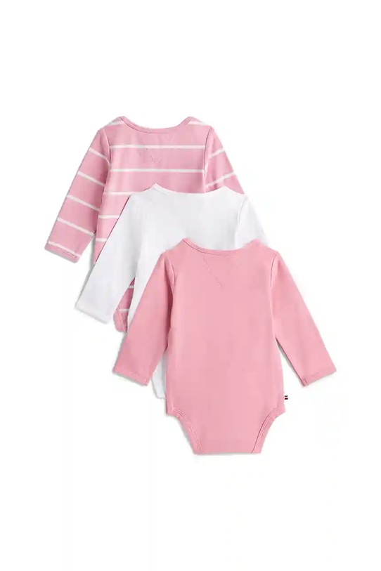 Tommy Hilfiger spodnie dziecięce z bawełną 3-pack KN0KN02076.9BYA różowy AW25
