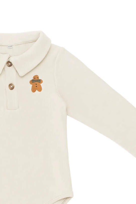 Donsje body bawełniane niemowlęce Polau Bodysuit Gingerbread beżowy 3042501
