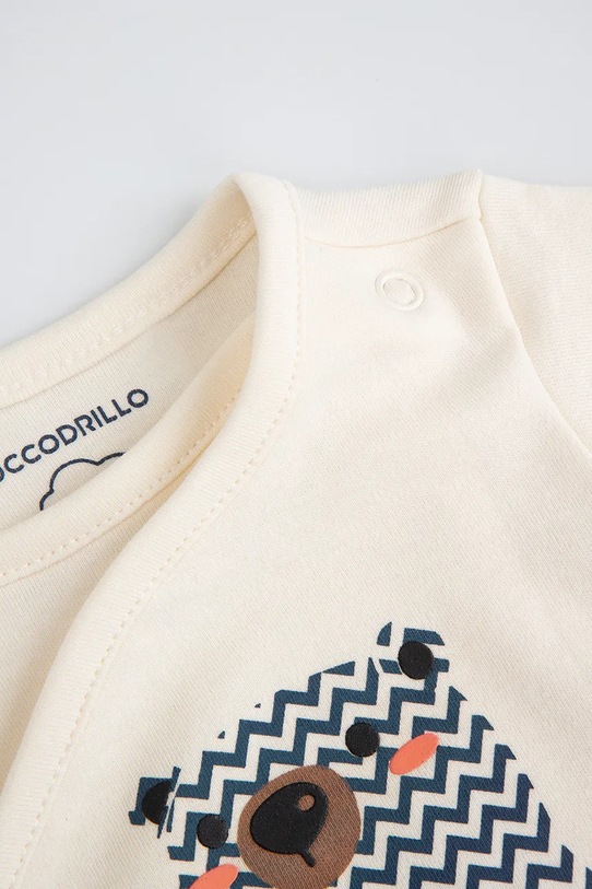 Мальчик Детское боди из хлопка Coccodrillo ZC5112602FBN бежевый