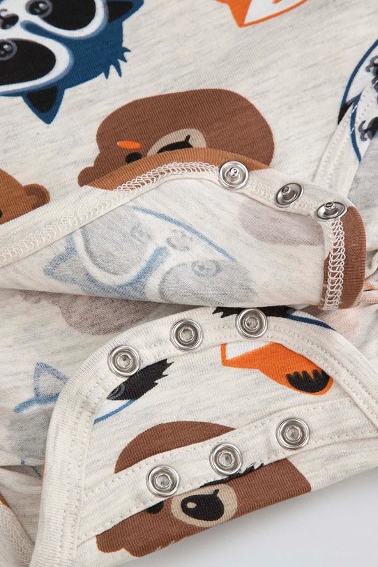 Coccodrillo body niemowlęce z bawełną szary ZC5112103FBN