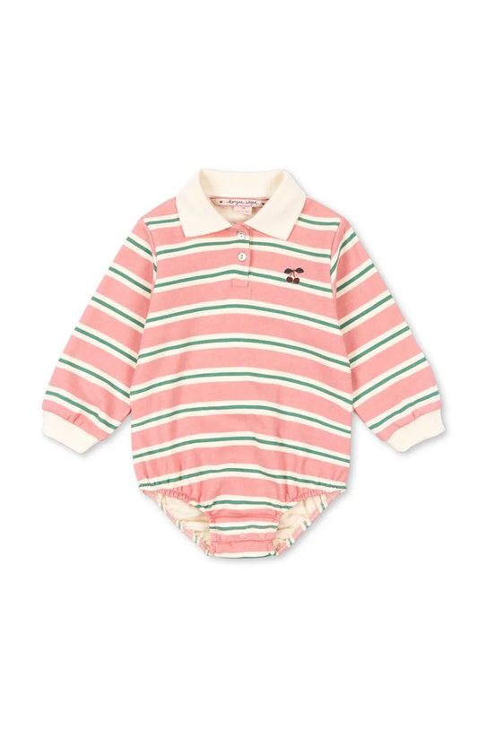 Konges Sløjd body bawełniane niemowlęce SPOTTY LS ROMPER GOTS Produkt niemowlęcy różowy KS104431.9BYA