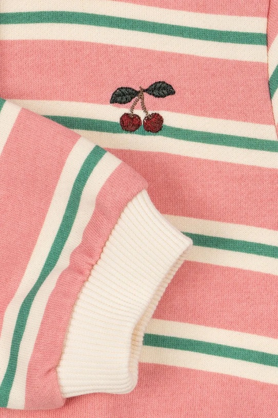 Konges Sløjd body bawełniane niemowlęce SPOTTY LS ROMPER GOTS różowy KS104431.9BYA